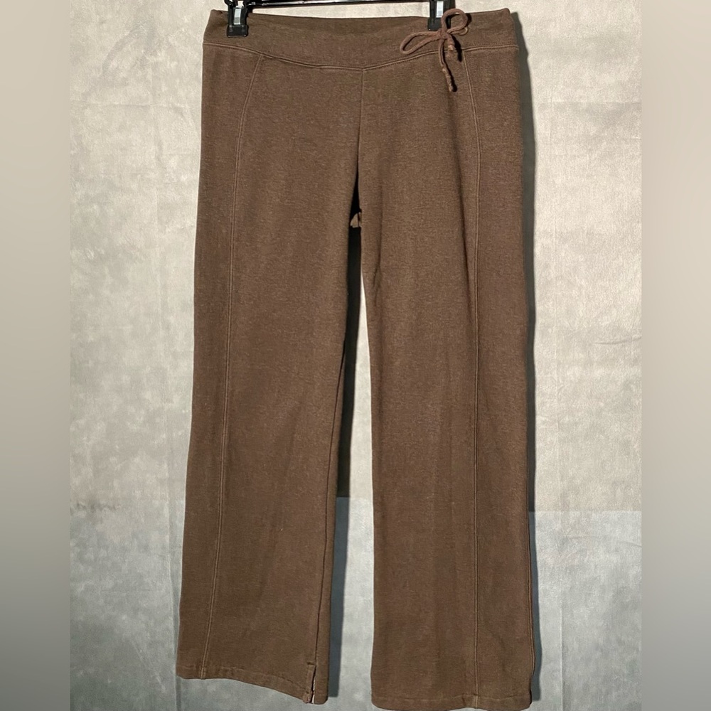 Sweat pants with flare leg drawstring waist